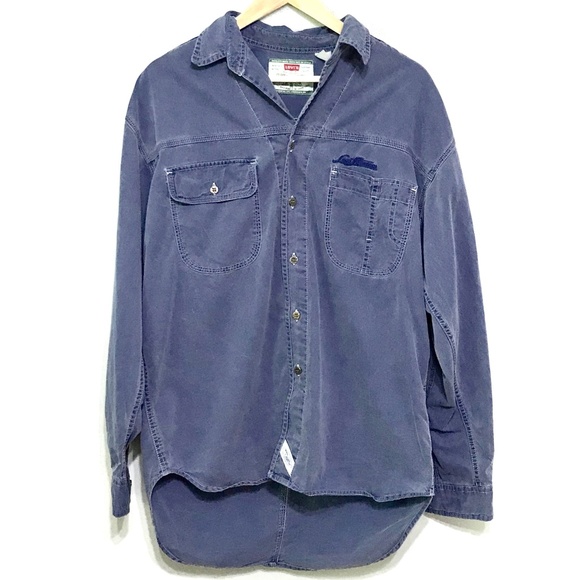 levis men's classic denim button down workshirt
